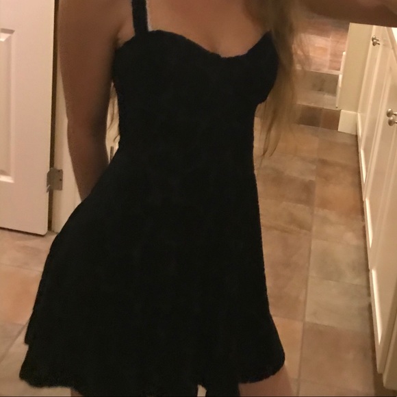 Abercrombie & Fitch Dresses & Skirts - Black Dress with velvet rose design!